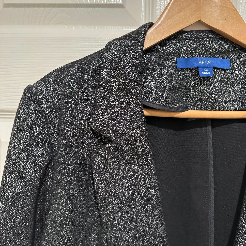 Apt. 9 Black Blazer With Silver Shimmer Detail